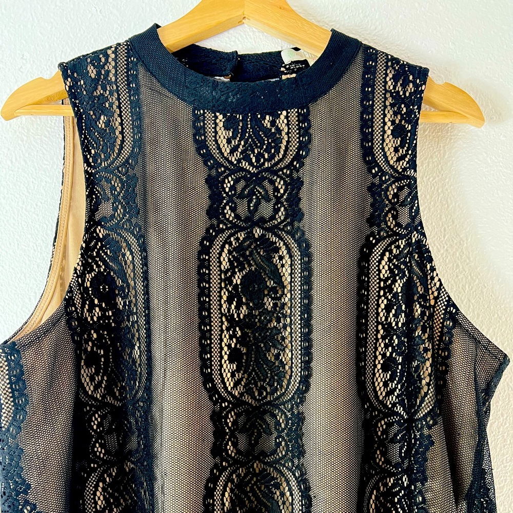 Love FIRE black lace sleeveless dress XL